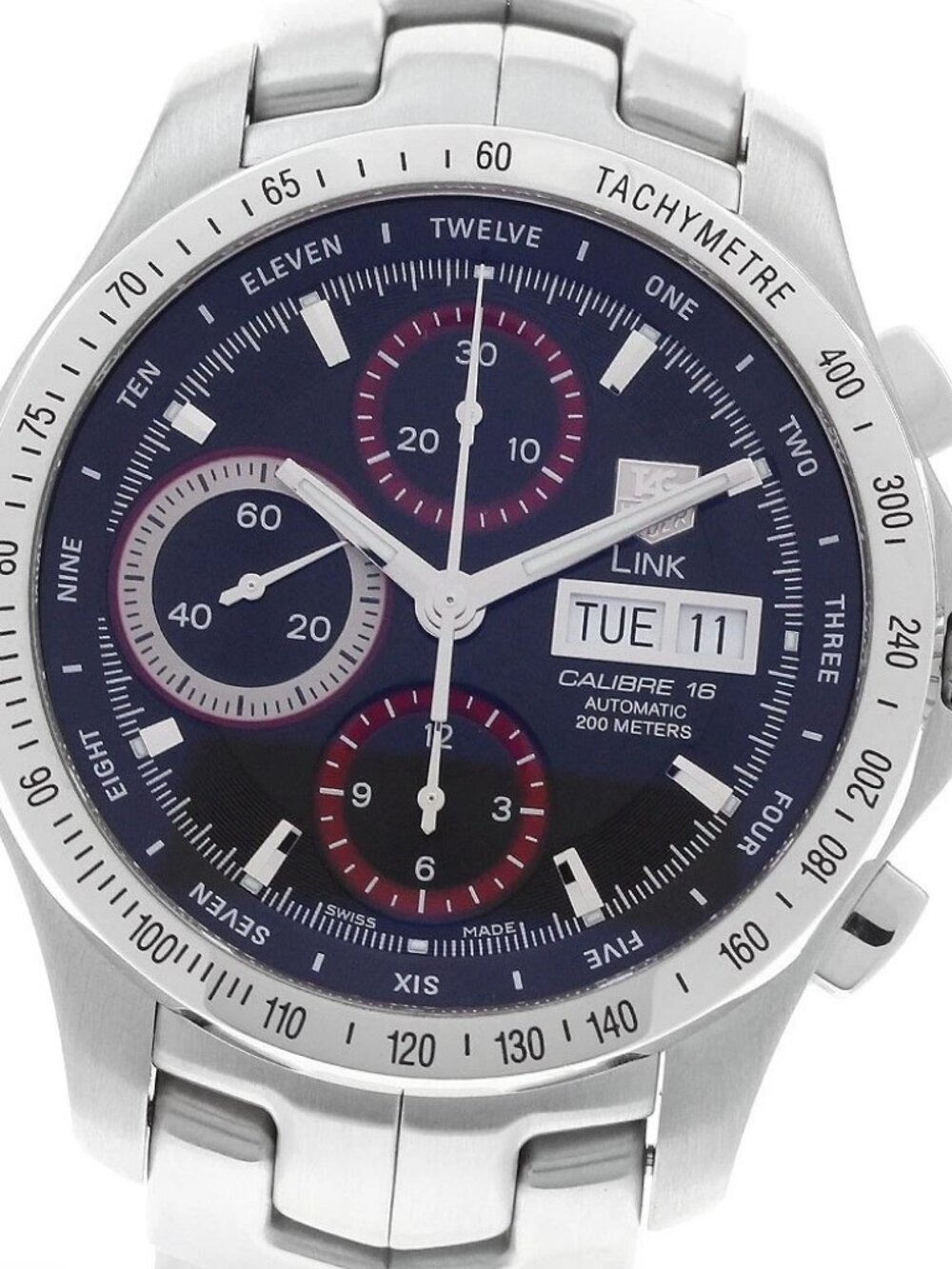TAG HEUER Link Tiger Woods Model CJF211C Day-Date Automatic Men's Watch_964224